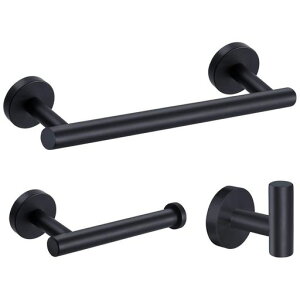 3点セットおしゃれステンレストイレットペーパーホルダータオルバータオルフックビス止めキッチントイレ浴室壁掛けフックタオル掛けタオルホルダーバスルームアクセサリー省スペー…