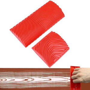 LYHMHAMY塗装木目ウッドグレイニングツール(2個セット)塗装ツールパターンローラーゴムパッド