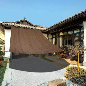 日よけシェードオーニングクールシェード日よけシートサンシェード日除けセイルUVカットガーデン庭バルコニー用(コーヒー色)全16サイズ3/4/6/8/9/10/12/15/18/20/24/32平方メートル