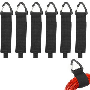 Doyimeケーブル結束バンド【6個セット】ケーブルバンド固定ベルト荷締めベルト38x165mmベルクロデザイン三角形のバックル付き再使用可能耐候性強力な耐荷重強い粘性壁掛け用ホース用ロー…