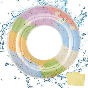 浮き輪子供浮き輪大人用空気入れフロートうきわ気漏れにくい強い浮力スイミングプール海海水浴日光浴水遊びビーチ暑さ対策夏レジャー補修用テープセットスパンコール11タイプ(ハート…