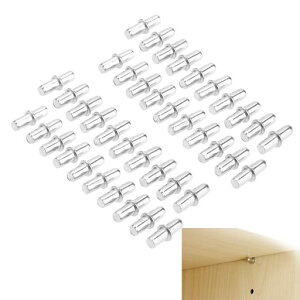 棚ダボダボ棚受けダボ【40個5mmx16mm】シルバー円筒型金属シェルフサポートピン差し込みタイプ棚受け用