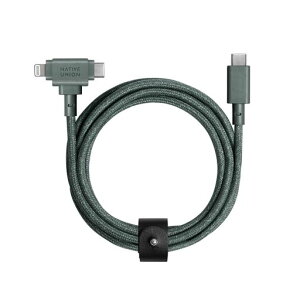 NativeUnion(�l�C�e�B�u���j�I��)BeltCableDuo?1.5m�����͕ґg���j�o�[�T���[�d�P�[�u��?�Đ��f�ސ�?2-in-1�}���`�f�o�C�X