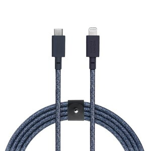 NATIVEUNION[�l�C�e�B�u���j�I��]BeltCableUSB-Cto���C�g�j���O�f�[�^�����}���[�d�P�[�u��[MFi�F��]iPhone/iPad�Ή�(3���[�g��)(Indigo)