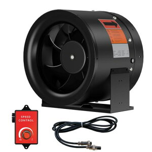 250mmダクトファンと調速機-ECモータ通風排気ファンダクト用換気扇パイプファン軸流ファン中間取付産業用排風機風量2072m3/h