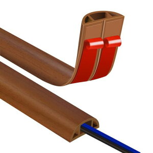 フロアコードカバー配線隠し床3m粘着式ケーブルカバー配線カバー薄型モール配線隠し収納され配線隠し家庭、オフィス、倉庫など様々な場面に適しているレッドグレープフルーツ木目