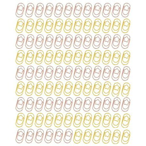 Getrays100個小さな星ペーパークリップ、ミニかわいい形スター金属クリップブックマークメモクリップペーパークランプにとって学校文房具文書組織事務用品(ゴールド&ローズゴールド)