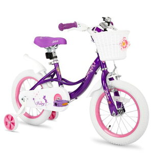 JOYSTAR子供用自転車12、14、16、18インチStitch前カゴベル補助輪付きキッズバイクバランス感覚お祝いプレゼントギフトかわいい女の子男の子グレーピンクパープルイエロー