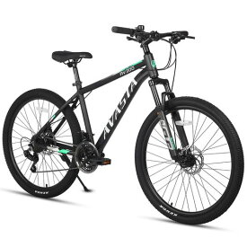 【AVASTA】AV300マウンテンバイク26インチMTB通勤通学自転車高校生大学生オフオンロード軽量アルミフレームシマノ21段変速フロントサスペンション前後ディスクブレーキ黒ブラック