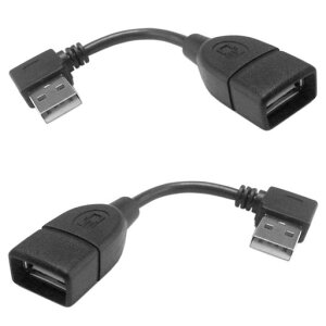 chenyang USB �����P�[�u�� 2�{�p�b�N USB 2.0 Type A �I�X - ���X 90�x�p�x �f�[�^�]�� �[�d �����P�[�u�� 10cm