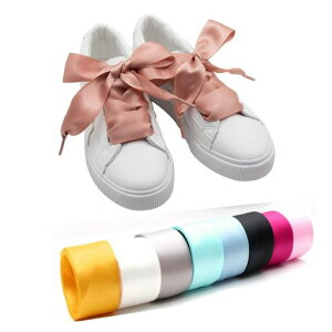 COOLLACESatinRibbonShoelacesFlatShoeLacesforSneakers�X�j�[�J�[��1��3�̒������قȂ�p�b�N32mm�̃T�e�����{���̌C�Ђ��t���b�g�C�Ђ�(95CMDarkPink)