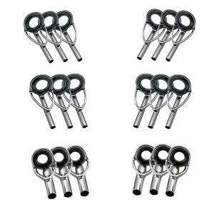 トップガイドロッドガイド18個セットステンレス釣り竿穂先交換修理キット(内径1.0mm~2.0mm)