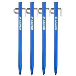 AVOFOREST鍛造ペグアルミ製ペグ超高強度7A04アルミ合金20cm/30cm4本/8本セットステンレス製フック超軽量錆びにくいテント用タープ用アウトドア/キャンプ用品岩場砂浜砂利硬い土芝生(ブルー