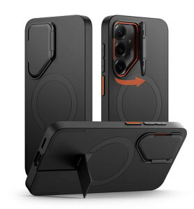 SURITCHGalaxyS25�P�[�X�}�O�l�b�g���P�[�XSamsungGalaxyS25�Ή��J�����J�o�[&���߉\�ȃ��^���L�b�N�X�^���h�t���ϏՌ��o���p�[�X�����ی�J�o�[GalaxyS25�p-�u���b�N