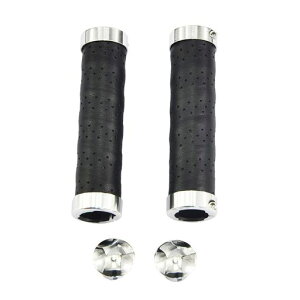 UPANBIKE自転車ハンドルバーグリップダブルロックオン22.2mmグリップマウンテンバイク、ロードバイク用(ブラック)