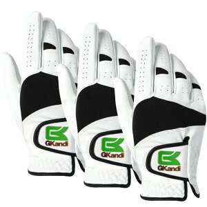 ゴルフグローブメンズ3枚セット天然羊革とマイクロファイバーレザーの組み合わせ柔らかめ伸縮性通気性耐摩耗性滑りにくいグリップ両手雨汗に強い全天候モデルゴルフウェアGK-728