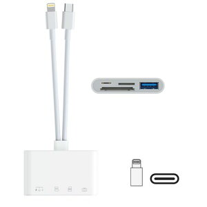 4in1iPhoneSDJ[h[_[y2025VfMFiFؕizLightning/USBCJ[hJ[_[USB/SD/TFϊA_v^ESDJ[hEmicroSDJ[hE}[d|nC]|f[^ڍsۑ|