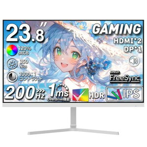 cocoparj^[23.8C`HDMI2200HzP_ۏ120%sRGBLF350nitPx1ms1080pIPSplVESAΉpxHDMI2.0DP1.4Q[~Oj^[