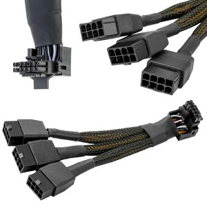 Xiatiaosann 16 AWG PCIE 5.0 12VHPWR 600W 3x8�s������16�s��(12+4�s��)�ւ�90�x���p�d���A�_�v�^�P�[�u�� �O���t�B�b�N�X�J�[�hRTX 4090 4080 3090TI 4070Ti (�^�C�vB)�p