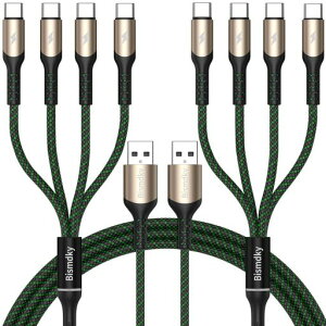 �y2�p�b�N�zBismdky�}���`USBC4in1�[�d�X�v���b�^�[�P�[�u���}���[�dPD+QC�Ή�3.1A�}���[�d�X�v���b�^�[�P�[�u��USBA4�̃^�C�vC�|�������d�\�g�t���A���~�����V�F���i�C�����҂�Macbook