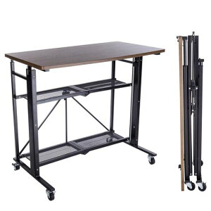 E-WIN�܂肽���݃X�^���f�B���O�f�X�N���~�f�X�N�L���X�^�[�Œ�r����������91.5cmx���s51cm�蓮�ȒP�g���I�t�B�X���[�N�e�[�u��PC�f�X�N�ݑ�e�[�u���u���E���ؖ�SD92-BK