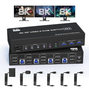 8K@60Hz4K@144HzDisplayPortKVMؑ֊3j^[4PCAUSB3.0gvj^[ؑ֊3j^3USB3.0|[gƃI[fBI}CNAL[{[hƃ}EXL4̃Rs[^pؑ֊
