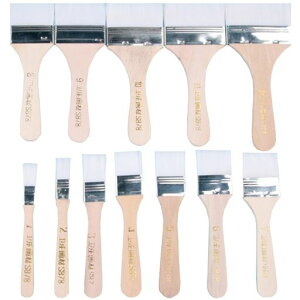 多用途刷毛12サイズセットペイント刷毛ナイロンブラシ木製ハンドルペイント刷毛ナイロンブラシ木製塗装ブラシ掃除家具の塗装水彩画デザイン画落書き用筆バーベキュー塗料塗装修理に…