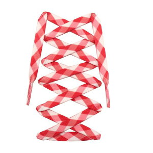 [Teeoff]FlatPrintedShoelacesShoeLacesforSneakers�t���b�g�v�����g�C�Ђ��A�X�j�[�J�[�p�V���[���[�X�A�f�U�C�i�[FunShoestring(120CMRedPlaid)