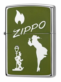 ZIPPO クラシックロゴ SV/KH ウインディ＆ドランカー Windy & Drunk エッチングペイントダイヤノシルバー仕上げ ジッポー
