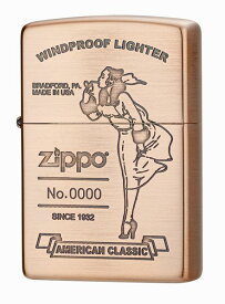 ZIPPO GAL AMERRICAN CLASSIC ガール アメリカン クラシック カッパー 1201S876 エッチング・シリアルナンバー入り銅古美仕上げ加工 ジッポー