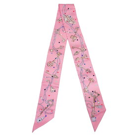 HERMES (エルメス) ツイリーレクレアポア スカーフ ピンク シルク 未使用 A77 ギフト 人気 ブランド 結婚式 無地 フォーマル おしゃれ