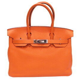 HERMES (エルメス) バーキン30 ハンドバッグ オレンジ(SV金具) トリヨン I刻印 Aランク B96 レディース メンズ バッグ レザー 大人 ブランド オシャレ シンプル 送料無料 おしゃれ カバン かばん