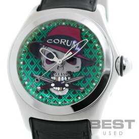 【OH済】 コルム 【CORUM 】 バブル　ギャングスター 8.0001 メンズ グリーン ステンレススティール 腕時計 時計 BUBBLE GANG STAR GREEN SS スカル【中古】