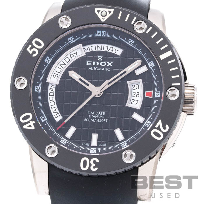 【OH済】エドックス 【EDOX】 クラスワン デイデイト　オートマチック　83005-TIN-NIN メンズ ブラック  セラミック/ステンレススティール 腕時計 時計 CLASS-1 DAY DATE AUTOMATIC BLACK CE/SS 【中古】 | BEST  VINTAGE