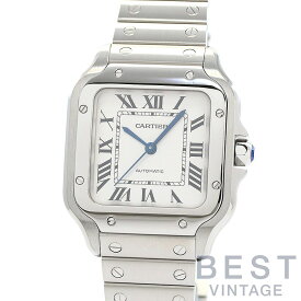 【お買い物マラソン限定クーポン配布中!】カルティエ 【CARTIER】 サントスドゥカルティエMM WSSA0029 メンズ シルバー オパライン ステンレススティール 腕時計 時計 SANTOS DE CARTIER MEDIUM MODEL SILVER OPALINE SS 【中古】【中古】