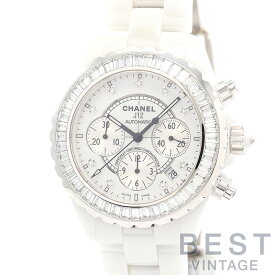 【OH済】 シャネル 【CHANEL】 J12 クロノグラフ 41MM バゲットダイヤベゼル H1452 メンズ ホワイト セラミック/ホワイトゴールド 腕時計 時計 J12 CHRONOGRAPH 41MM BAGUETTE-CUT DIAMONDS BEZEL WHITE CE/K18WG ダイヤモンドベゼル【中古】