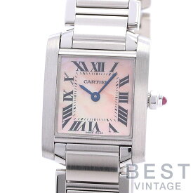 カルティエ 【CARTIER】 タンクフランセーズSM W51028Q3 レディース ピンクシェル ステンレススティール 腕時計 時計 TANK FRANCAISE SMALL MODEL PINK SHELL SS MOP【中古】