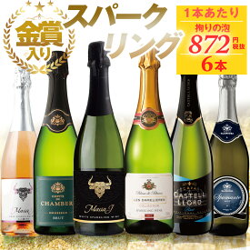 スパークリング1番人気 1本あたり本体872円（税抜） 金賞 スパークリングワイン セット 6本 | 送料無料 辛口 瓶内二次発酵 金賞入り 7つ星ホテル「バージュ・アル・アラブ」でグラスワインに採用されていた実績のある生産者アルケミーワインズからマジアJ入り！