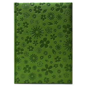 【B5 ノート 花柄 Wasabiグリーン】イタリア製 おしゃれな B5エンボス ノートブック Bloom Wasabi Pierre Belvedere(ピエール ベルベデーレ)【輸入文具 ステーショナリー】