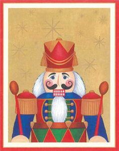 Caspari カスパリ 輸入クリスマスカード グリーティングカード 二つ折り 定形 おしゃれ 北欧 アメリカ 可愛い 高品質 シーズングリーティング スイスプリント くるみ割り人形 ナッツクラッカ