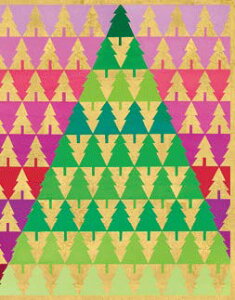 Caspari カスパリ 輸入クリスマスカード グリーティングカード 二つ折り 定形 おしゃれ 北欧 アメリカ 可愛い 高品質 シーズングリーティング スイスプリント クリスマスツリー ジグザグツリ