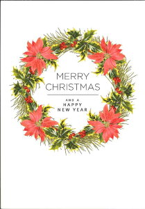 【クリスマスカード】QUIRE(クワイヤー) BOTANIC BLISS グリーティングカード 輸入 海外 オランダ 定形サイズ 封筒付き 二つ折り 高級感 カラー封筒 ボタニカル 植物柄 花柄 ポインセチア リー