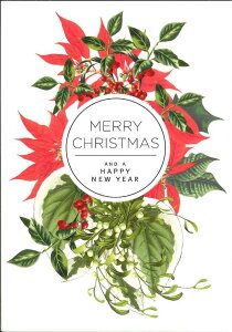 【クリスマスカード】QUIRE(クワイヤー) BOTANIC BLISS グリーティングカード 輸入 海外 オランダ 定形サイズ 封筒付き 二つ折り 高級感 カラー封筒 ボタニカル 植物柄 花柄 ポインセチア クリ