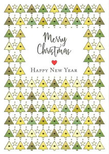 【クリスマスカード】QUIRE(クワイヤー) Mac Classic グリーティングカード 輸入 海外 オランダ 定形サイズ 封筒付き 二つ折り 箔押し エンボス加工 高級感 カラー封筒 グラフィック クリスマ