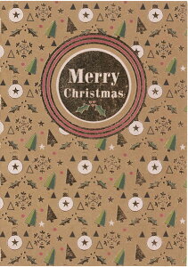 【クリスマスカード】QUIRE(クワイヤー) COPPER CHARM グリーティングカード 輸入 海外 オランダ 定形サイズ 封筒付き 二つ折り 箔押し コッパー 銅 高級感 Merry Christmas