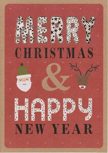 【クリスマスカード】QUIRE(クワイヤー) COPPER CHARM グリーティングカード 輸入 海外 オランダ 定形サイズ 封筒付き 二つ折り 箔押し コッパー 銅 高級感 サンタと鹿