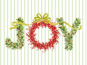 Caspari カスパリ 輸入クリスマスカード グリーティングカード 二つ折り 定形 おしゃれ 北欧 アメリカ 可愛い 高品質 シーズングリーティング スイスプリント Botanical Joy with Ribbon ボタニカルジ