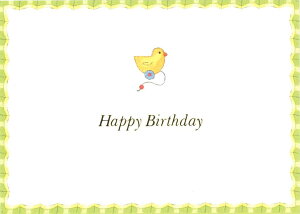 【バースデーカード】Caspari カスパリ グリーティングカード 輸入カード アメリカ 定形サイズ 封筒付き 二つ折り 手紙 1枚 誕生日カード おめでとう ハッピーバースデー 箔押し ベビー ひよ