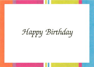 【バースデーカード】Caspari カスパリ グリーティングカード 輸入カード アメリカ 定形サイズ 封筒付き 二つ折り 手紙 1枚 誕生日カード おめでとう ハッピーバースデー 箔押し ストライプ