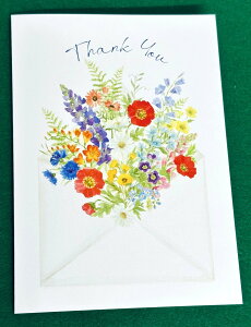 �y�T���L���[�J�[�h�zCaspari �J�X�p�� �O���[�e�B���O�J�[�h THANK YOU �A�� �C�O �A�����J ��`�T�C�Y �����t�� 1�� �莆 ���肪�Ƃ� ���� ����� �A�� �� �t�����[ �G���x���[�v�E�u�[�P Envelope